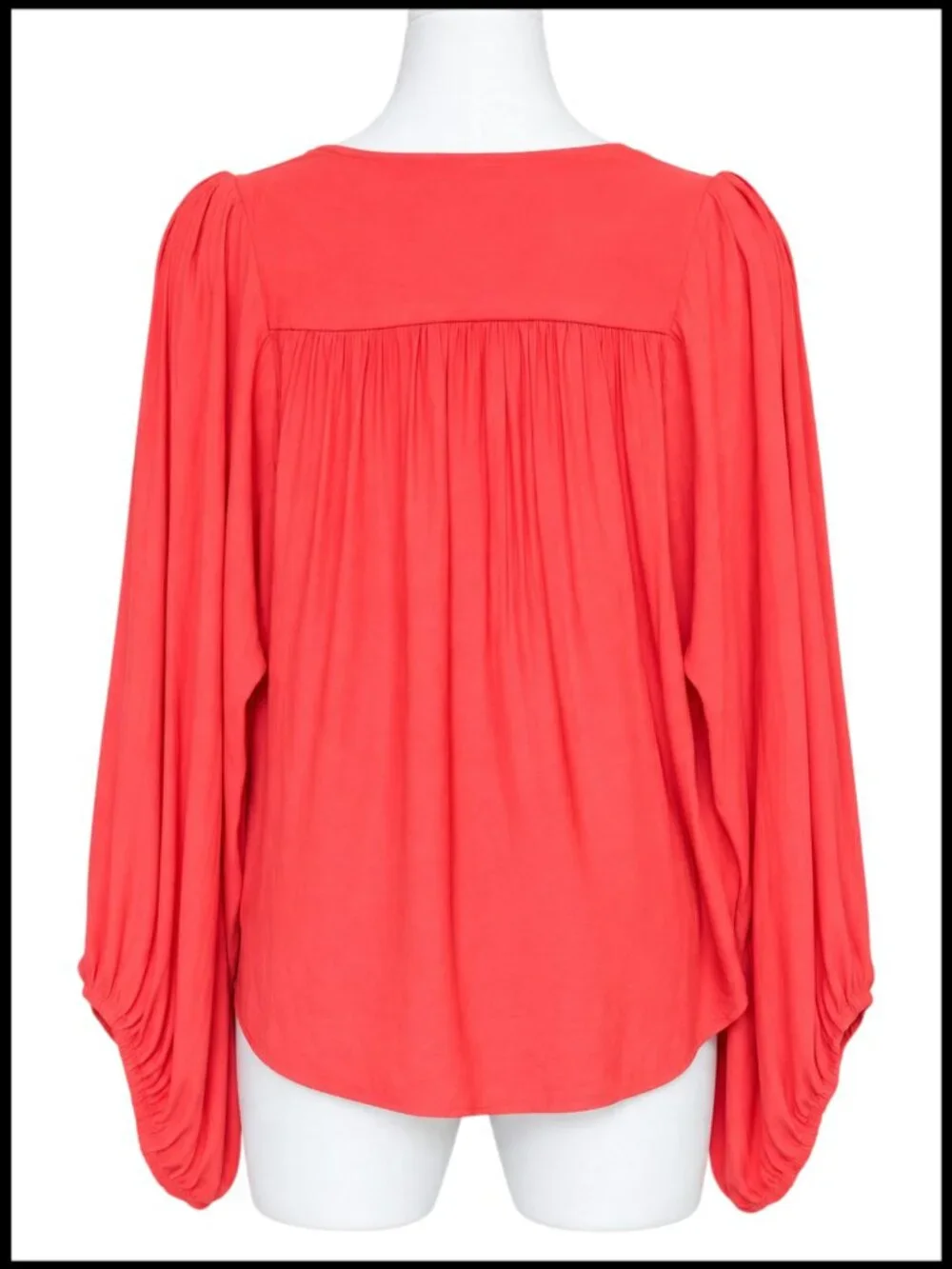 Free People Cowling Around Blouse Coral Orange Cowl Neck S